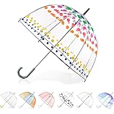 Totes Adult Clear Bubble Umbrella with Dome Canopy and Lightweight Wind and Rain Protection