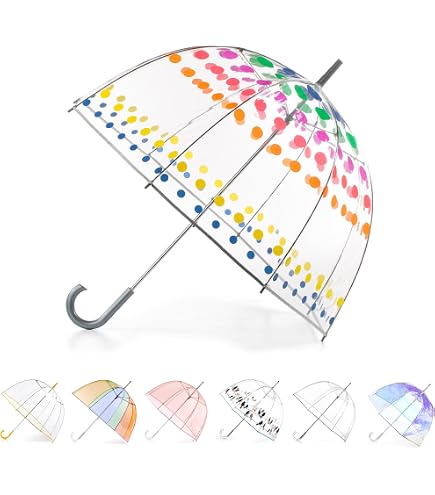 Amazon.com: kate spade new york Clear Bubble Umbrella, Gingham