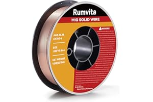 RUMVITA Mig Welding Wire - ER70S-6 .030"(0.8 mm)- 10 Pound Spool - Mild Steel MIG Solid Welding Wire,Low Splatter and High Levels of Deoxidizers