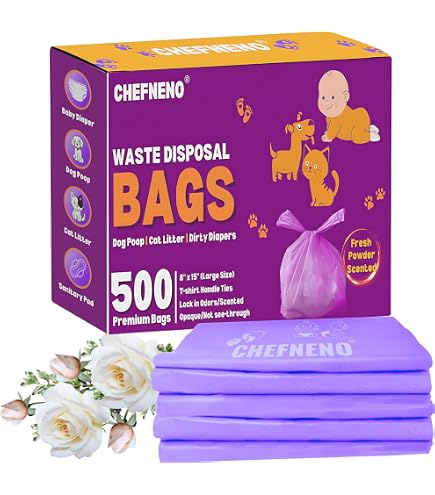 600 Count Disposable Diaper & Dog Waste Bags - Scented, EPI TDPA Degradable