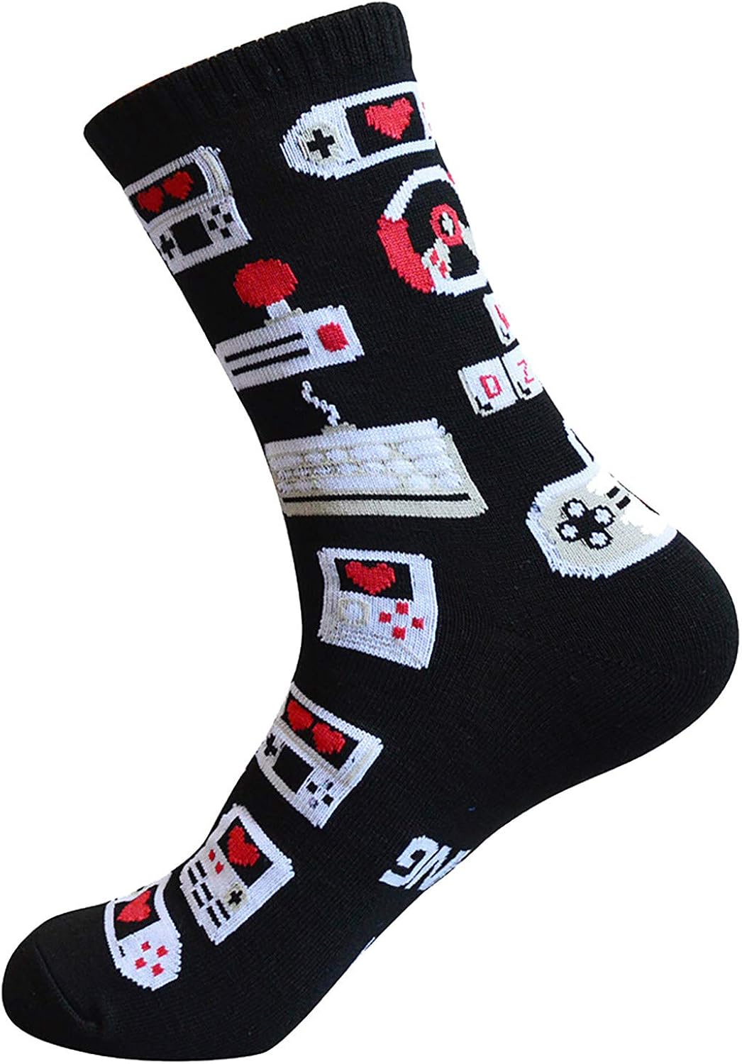 Nopeak 1 pair Mid Cotton Sock,Casual Personality PrintSock for Men Women,No Toe Seam Socks