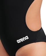 ARENA Solid Challenge Team One Piece Women's Swimsuit, Black-White view 5