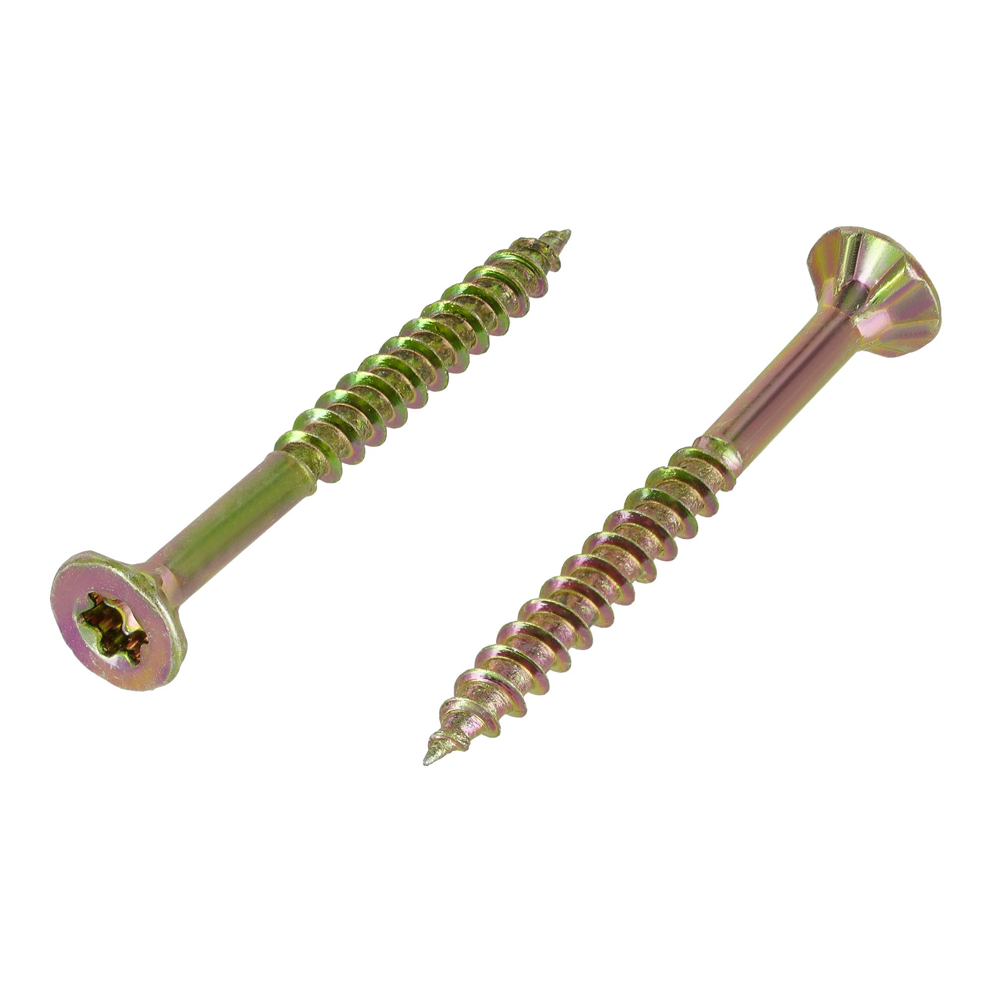 Chipboard Screws 5.0 x 50 Torx Partially Threaded Yellow Galvanised Flat Head Universal Screws Pack of 500
