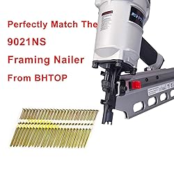 BHTOP 3 Inch Framing Nails, 21 Degree EG Smooth