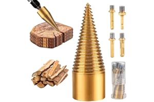 ROTTIPE Firewood Drill Bit Set with 4 Detachable Handles – Log Splitter Drill Bits for Electric Drill (32mm) – Ideal for Efficient Firewood Splitting