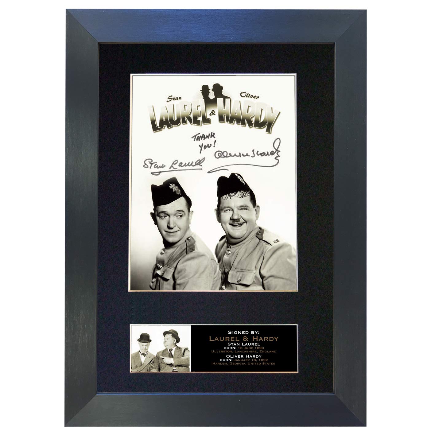 Magenta Manage LAUREL & HARDY #2 Signed Reproduction Autograph Mounted Quality Photo Print A4#593
