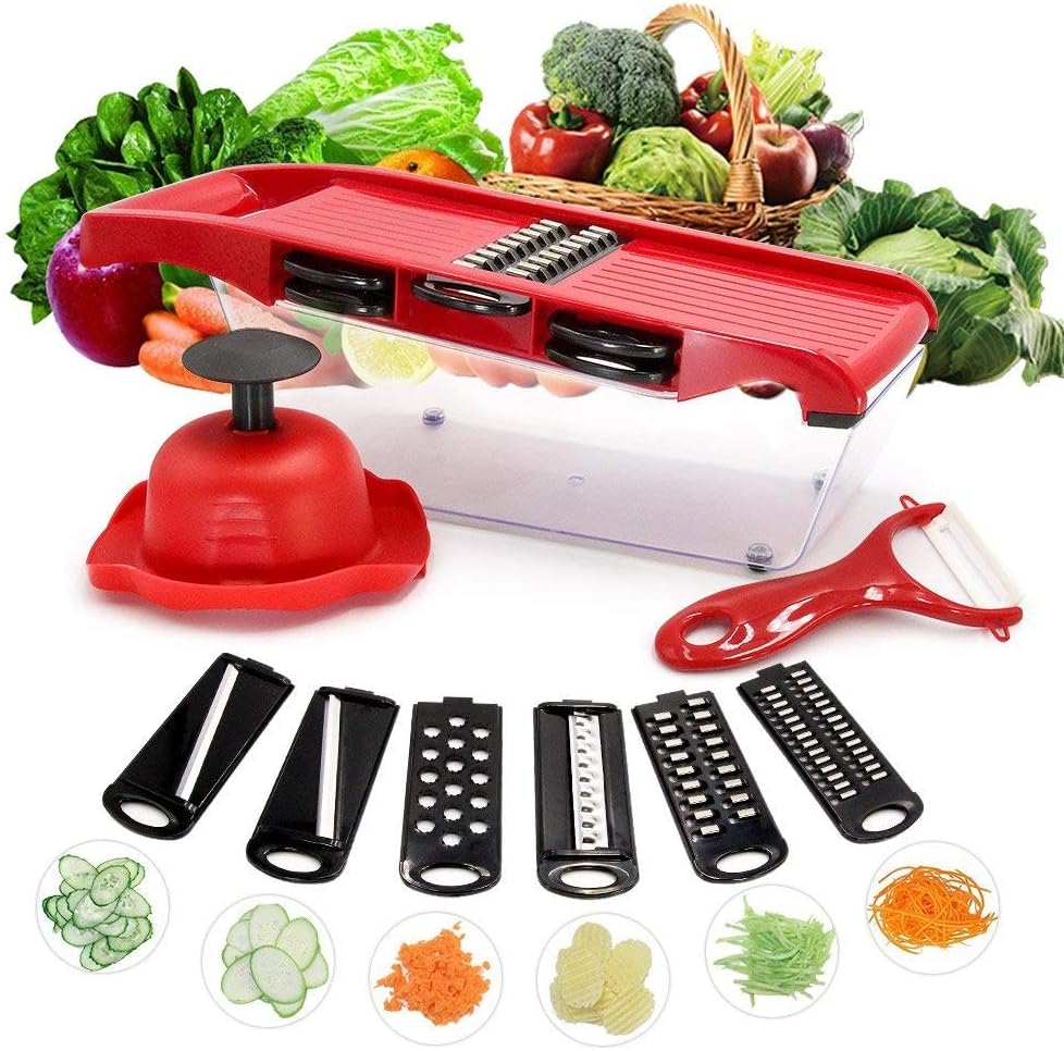 Azornic Mandoline Vegetable Slicer Mandolin Cutter Grater 6