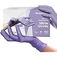 Lilac Nitrile Disposable Gloves - 100 Count - 3 Mil Nitrile Gloves Medium - Powder and Latex Free Rubber Gloves - Surgical Medical Exam Gloves - Food Safe Cooking Gloves