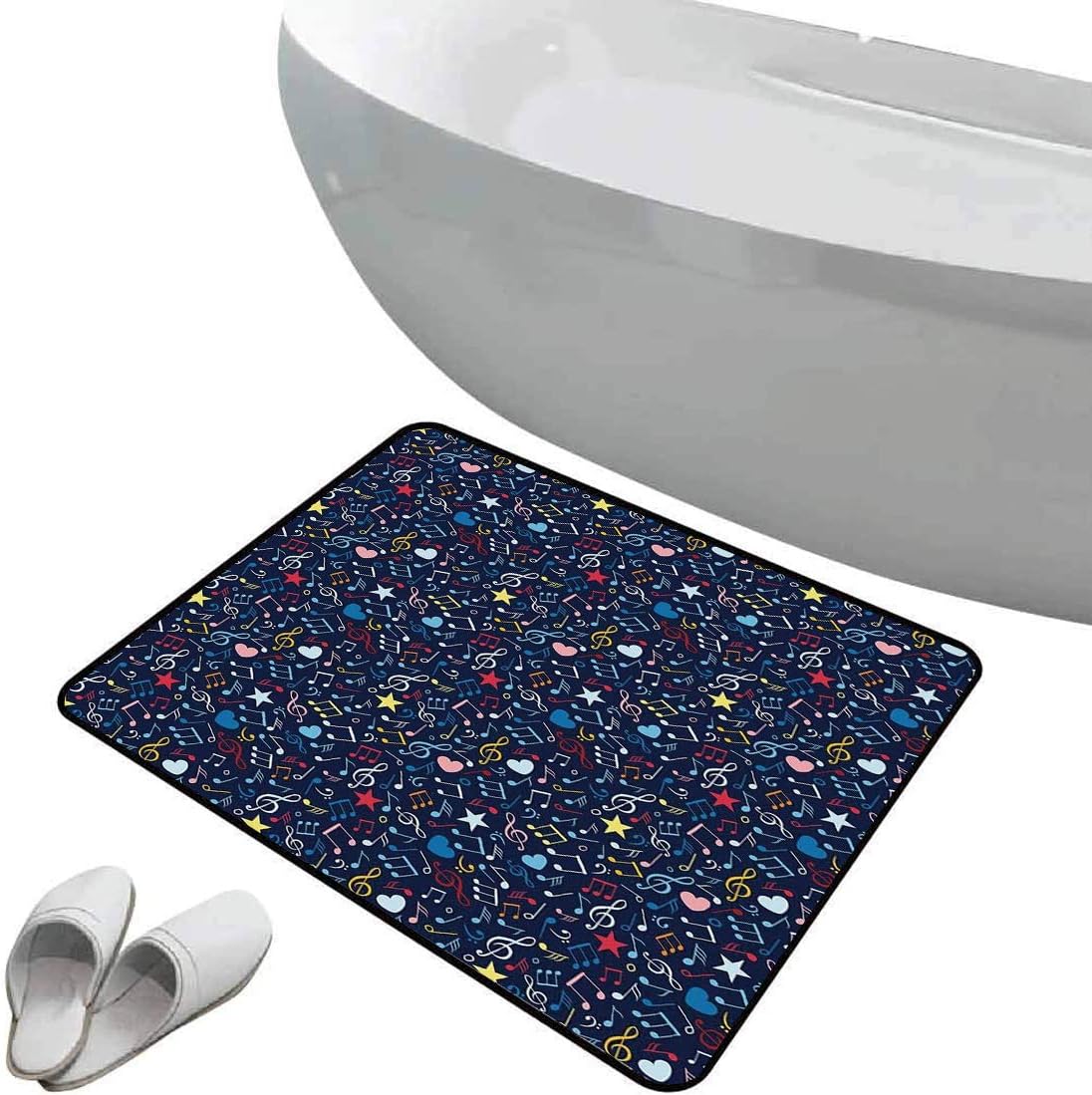 Alfombra de baño antideslizante de felpudo Música Alfombrilla goma