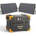 pecron Solar Generator 1920Wh E2000LFP Portable Power Station with 4X200W Solar Panels with 5X120V/2000W AC Outlets LiFePO4 Battery Backup for Outdoors Camping Emergency