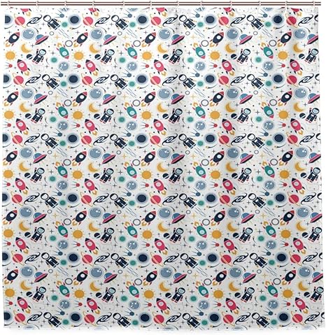 Amazon Patinisa 防水シャワーカーテン 宇宙船のシルエットの印刷 浴室 目隠し 間仕切り取付簡単 カーテンリング付属 おしゃれ バスカーテン 180ｘ180cm シャワーカーテン ホーム キッチン オンライン通販