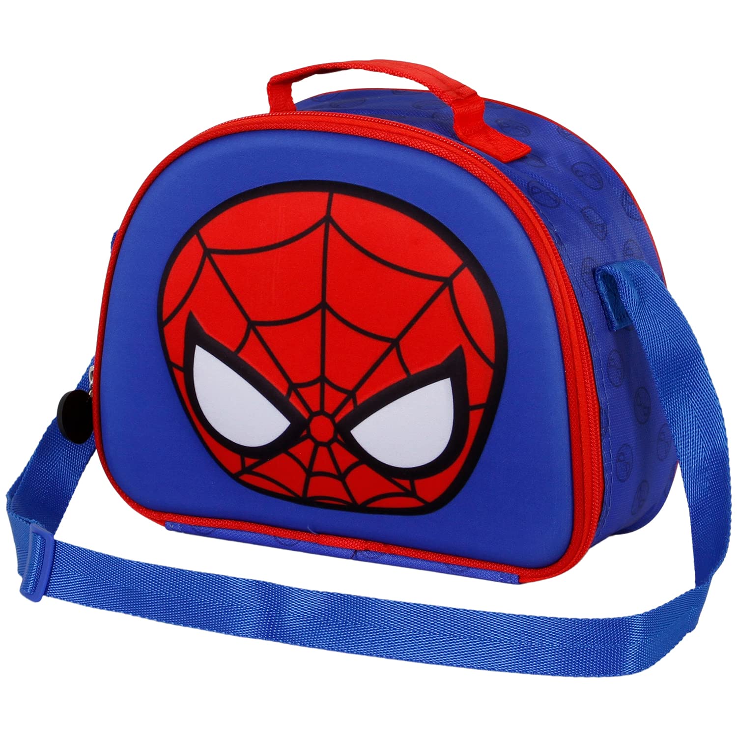 Marvel Spiderman Bobblehead-3D Lunch Bag, Blue, 25.5 x 20 cm