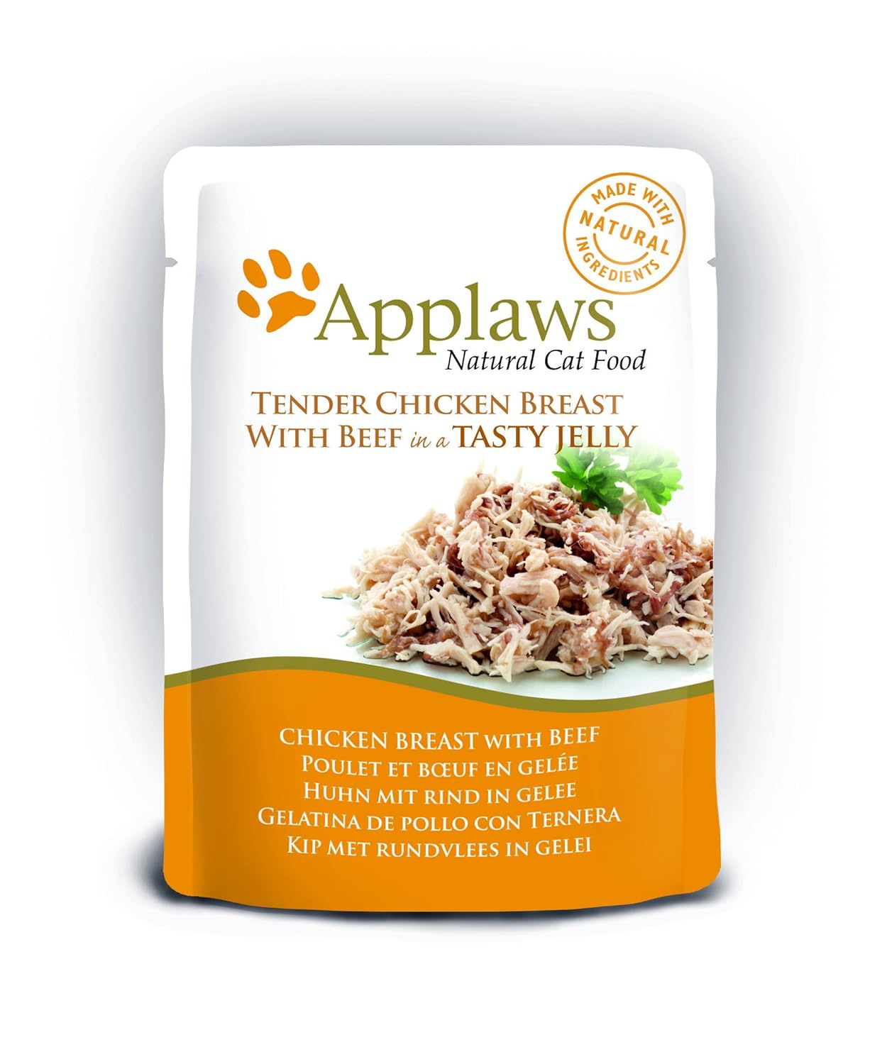 Applaws Cat Food Pouch 70g Chicken with Beef in Jelly, 16 x 70 g