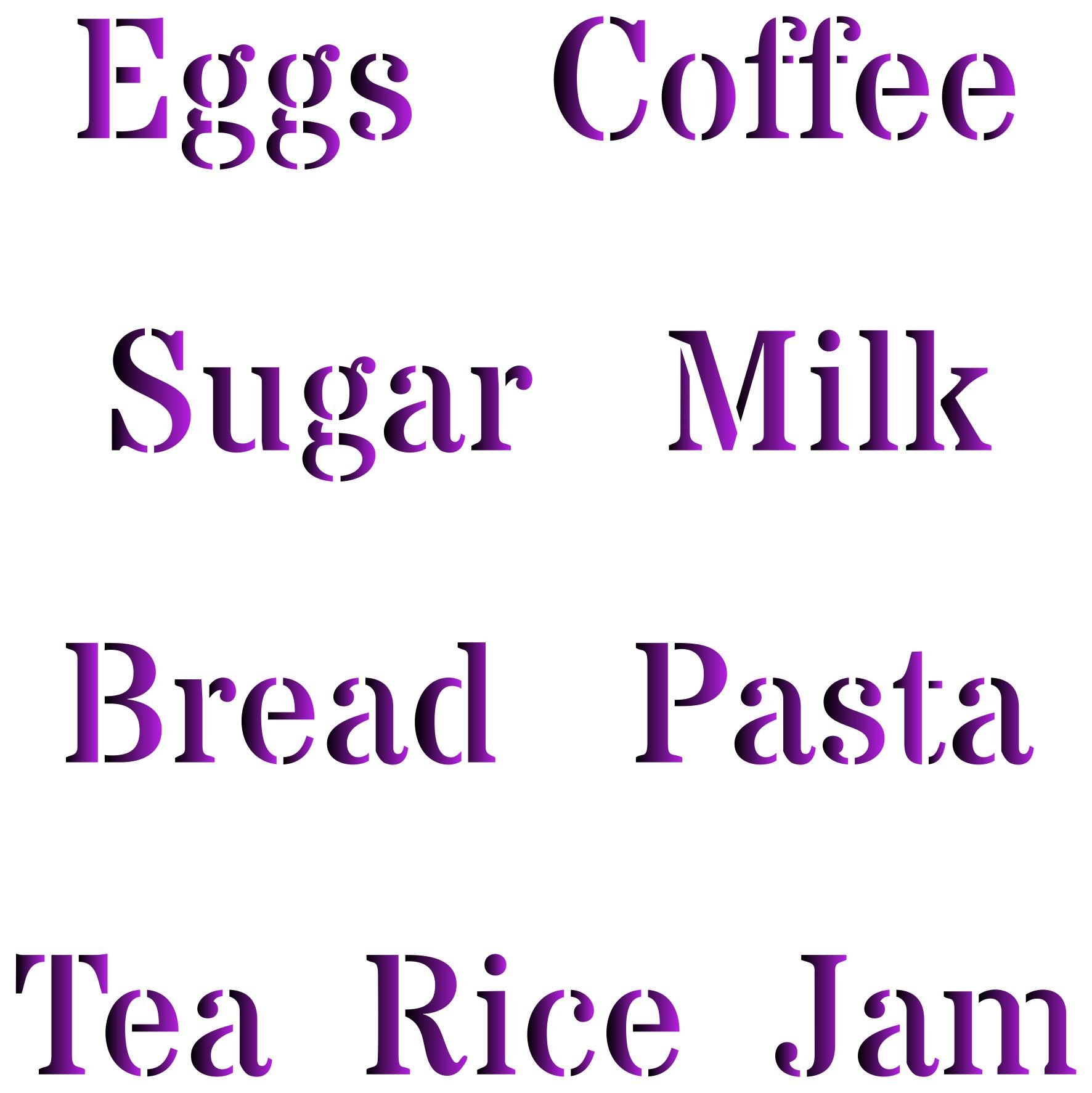 Kitchen Wall Stencil - 11.5 x 11.5cm (S) - Reusable Words Labels Farmhouse Cupboard Word Stencil Template