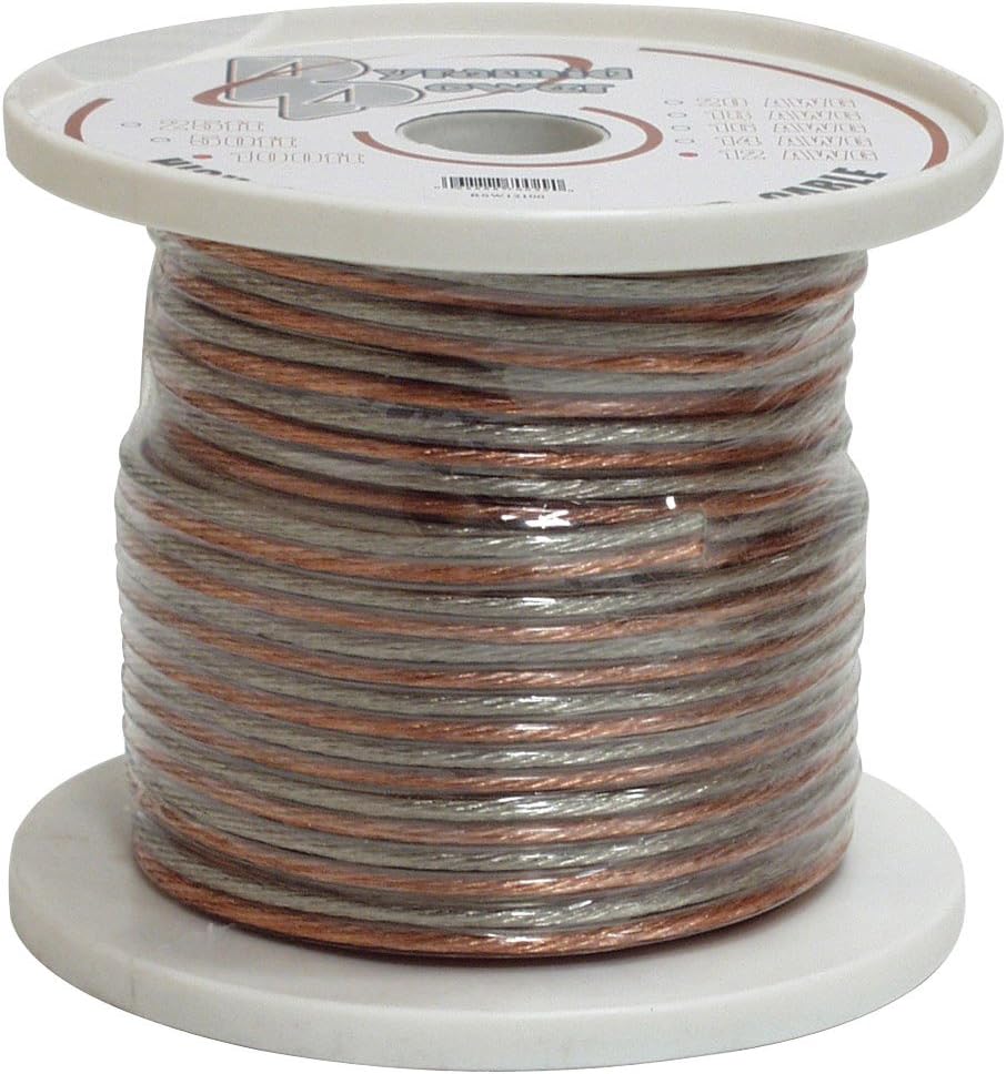 PYRAMID 100ft 18 Gauge Speaker Wire - Copper Cable in Spool for Connecting Audio Stereo to Amplifier, Surround Sound System, TV Home Theater and Car Stereo - RSW18100: Car Electronics