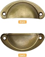 Juibao 12x Vintage Shell Cup Pull Handles Gold Bronze Retro Metal Cabinet view 2