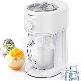 Reemix Shaved Ice Machine, Electric Ice Shaver and Snow Cone Machine | with Large Capacity Storage, Portable Ice Crusher Ice Thickness Can be Adjusted (White)