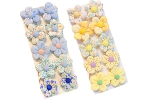 CRZQXOUR 20PCS Blue Baby Kids Small Pony Tails Hair Ties，Kids Elastic Hair Ties，Flower Hair Ties For Girls，Cute Hair Ties Toddler Hair Accessories For Girls，Baby Hair Ties No Damage