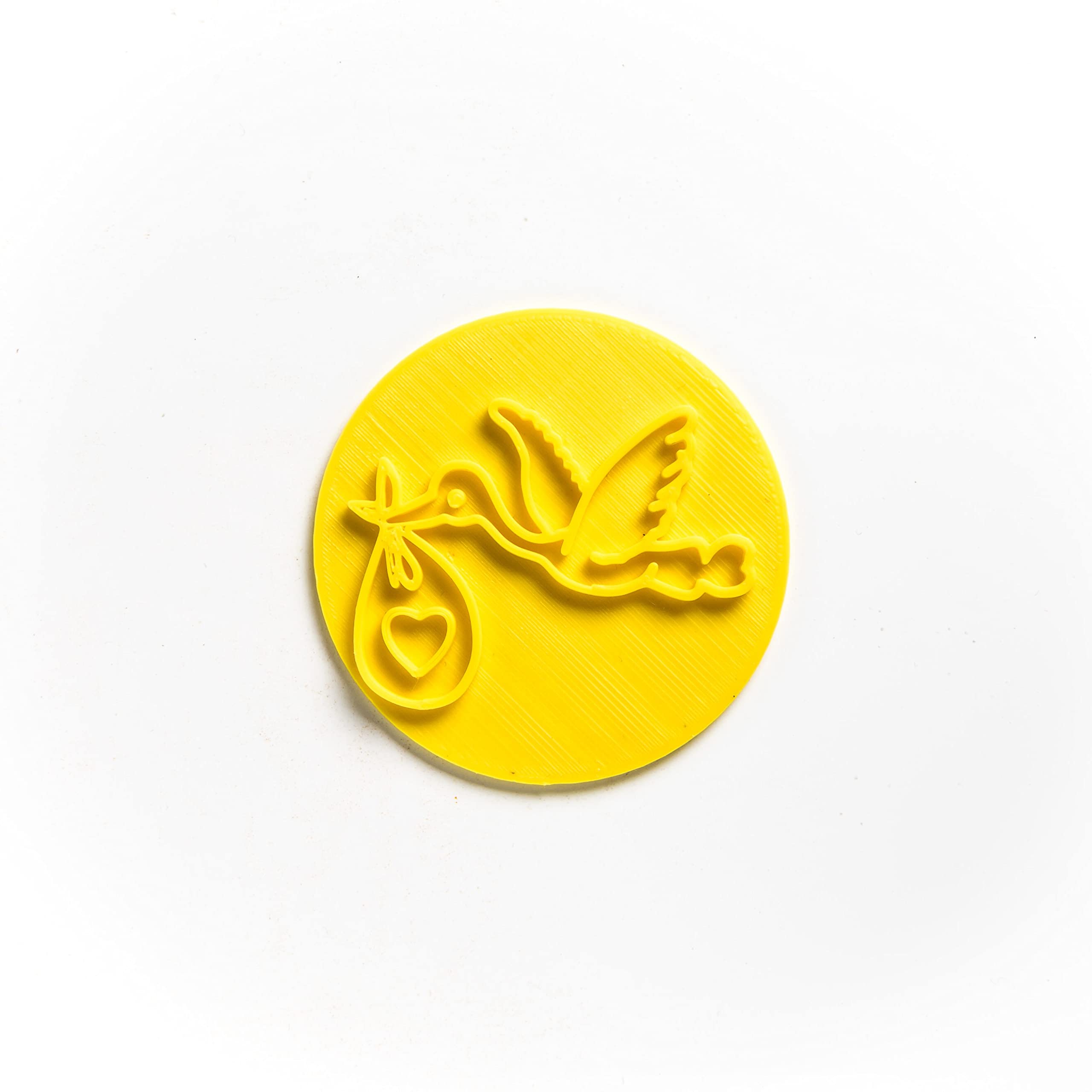 The Cookie Cutter Hub Cute Baby Stork Embosser/Stamp for Cupcakes Fondant Icing Clay Cake Baking Decoration