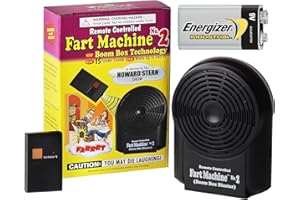 T.J. Wisemen, Inc. Remote Controlled Fart Machine #2 Bundle Includes 9V Energizer Battery - 15 Realistic Sounds, Wireless 100 ft Range, Fart Toy Prank