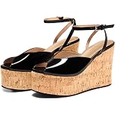 Coutgo Women's Platform Wedge Peep Toe Sandals