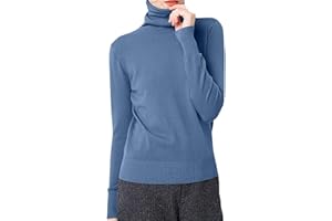 GENERIC Cashmere Sweaters for Women Warm Knitted Mock Turtleneck Tops Fall Winter Long Sleeve Soft Sweater Pullover