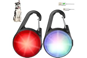 Dog Lights for Night Walking, 4 Modes IP68 Waterproof Dog Collar Lights Clip on, High Capacity Rechargeable Pet Accessories f