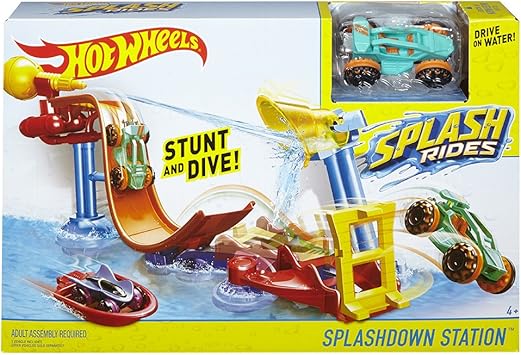 hot wheels splash rides splashdown station playset
