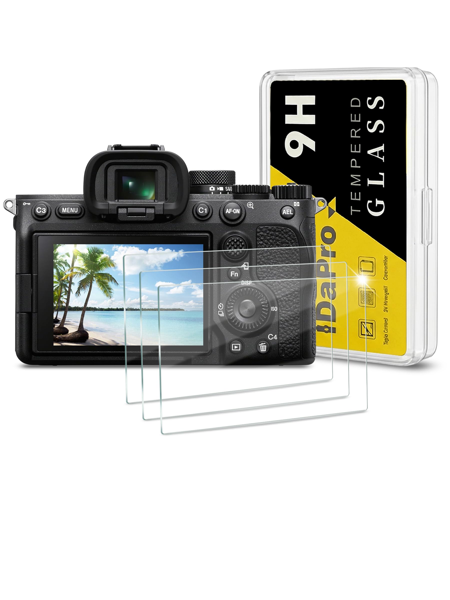 iDaPro Screen Protector for Sony ZV-E1/Alpha ZVE1/Sony ZV-E10 II/A7 IV/A7IV/alpha 7 IV/7IV/A7M4 [3 Pack] Tempered Glass for Sony Alpha 7 IV Easy Installation