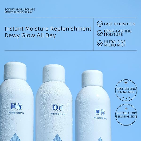 YILIAN FACE MIST NATURAL FACIAL SPRAY WITH HA, SOOTHING AND CALMING SENSITIVE SKIN, 10.14 FL. OZ.
