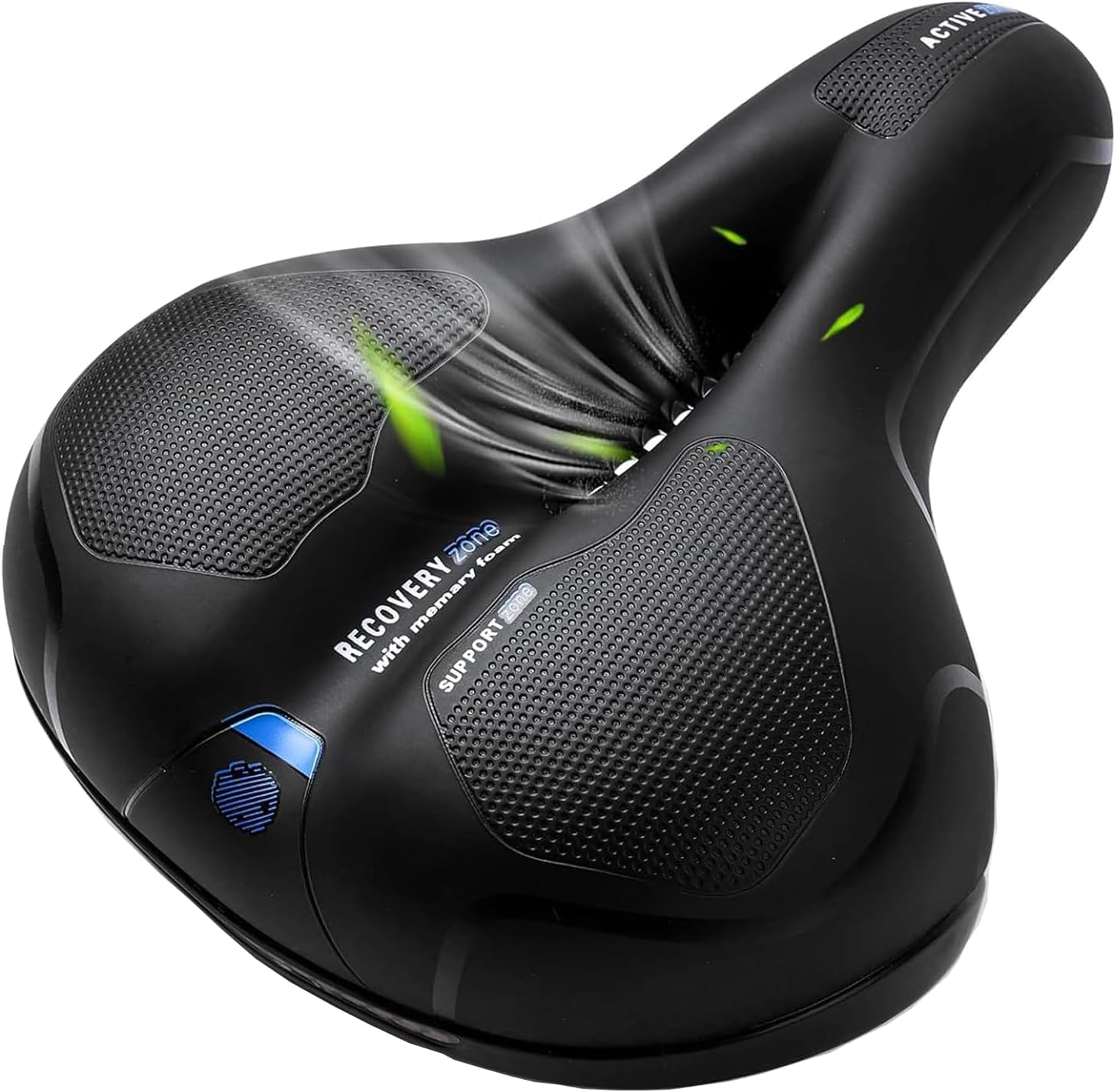 OSIGEI Bicycle Saddle, Gel Bicycle Seat, Wide, Soft, Comfortable Breathable Shock Absorbing, Ergonomic Bicycle Saddle with Waterproof Cover (Blue) — image 1