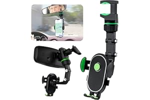 Qoosea Multifunctional Rearview Mirror Phone Holder 360° Rearview Mirror Phone Holder Car Rearview Mirror Mount Phone and GPS