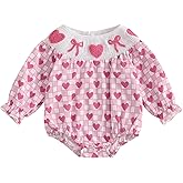 Ayalinggo My First St Patrick Baby Girl Outfit Newborn Clover Print Smocked Bubble Romper Bodysuit Puff Clothes