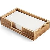 Guest Towel Holder Tray for Bathroom, Burnt Wood Napkin Holder for Bathroom, Disposable Paper Hand Towel Holder for Bathroom Accessories, Dinner Napkin Holder for Kitchen Table Party