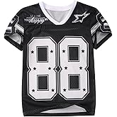 Boy Girl Y2K Jersey Shirt Number Graphic V Neck T-Shirt Kids Football Short Sleeve Tee Sport Summer Casual Tops