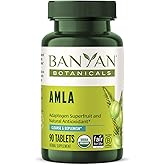 Banyan Botanicals Organic Amla Tablets - Natural Vitamin C for Collagen Support & Immune Health - Amalaki Indian Gooseberry for Glowing Skin, Hair & Healthy Digestion - 90 Tablets - Non-GMO, Vegan*