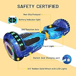 SIMATE 6.5" Hoverboard with Bluetooth & LED