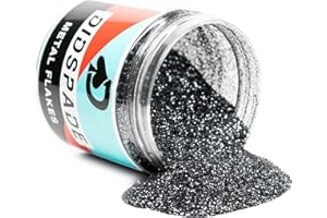 DIDSPADE 2oz Loaded Gun 0.008" Small Gunmetal Gray Metal Flake Solvent Resisitant Glitter | Paint Metal Flake | Flake for Automotive Spray and Spray Painting | Glitter for Epoxy Resin