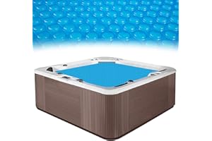 MADHOLLY Spa and Hot Tub Cover - 7 × 7 FT 16-mil Square Hot Tub Thermal Insulation Solar Blanket Bubble Cover, 210 × 210 CM