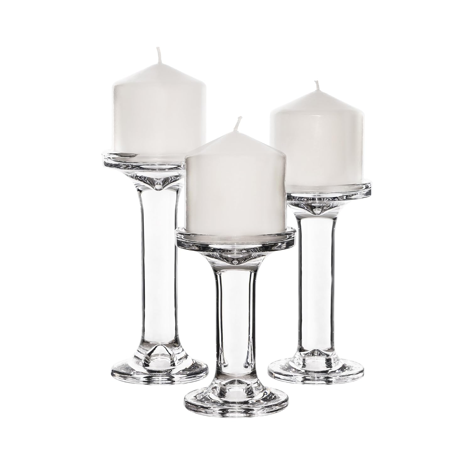 Candle Holder Height7.25 CYS EXCEL Glass Candle Holders for 3 Pillar