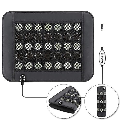 YTS Infrared Heating pad,Far Infrared& Jade Heating Pad Electric Mat For Back& Neck Shoulder