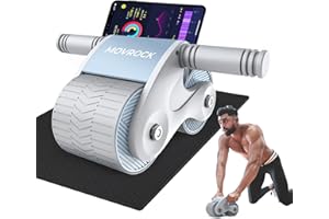 Movrock Ab Roller Wheel with Automatic Rebound for Home Gym Core Fitness, Sturdy Abdominal Exercise Equipment, Includes Knee Pad, Perfect for Ab Workouts and Strength Training