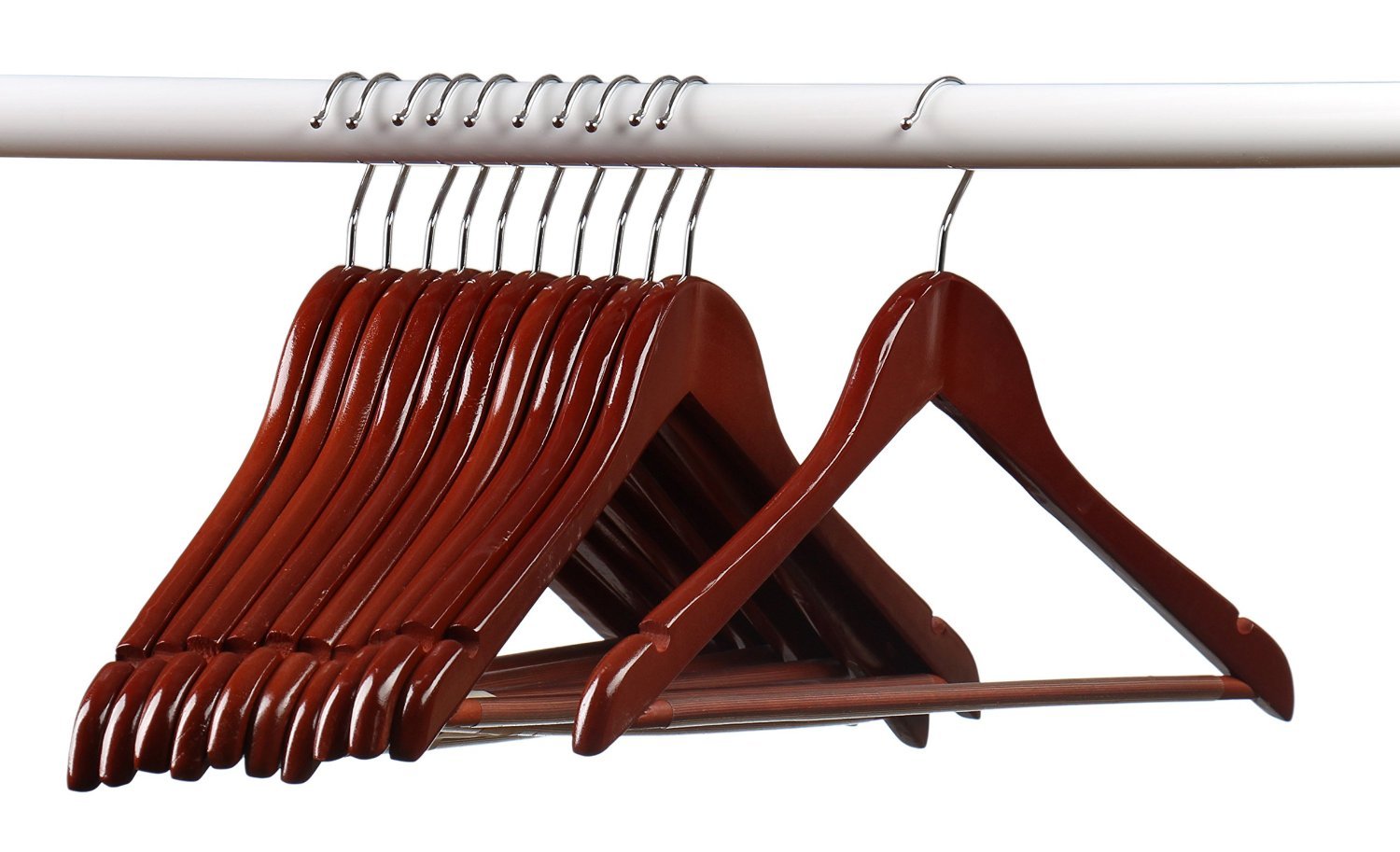 Homeit (24 Pack Solid Wood Clothes Hangers, Coat Hanger Cherry Wooden