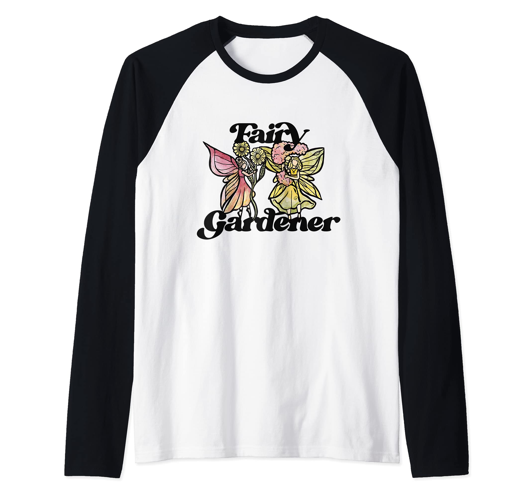 Fairy Gardener Cute Faeries Raglan Baseball Tee