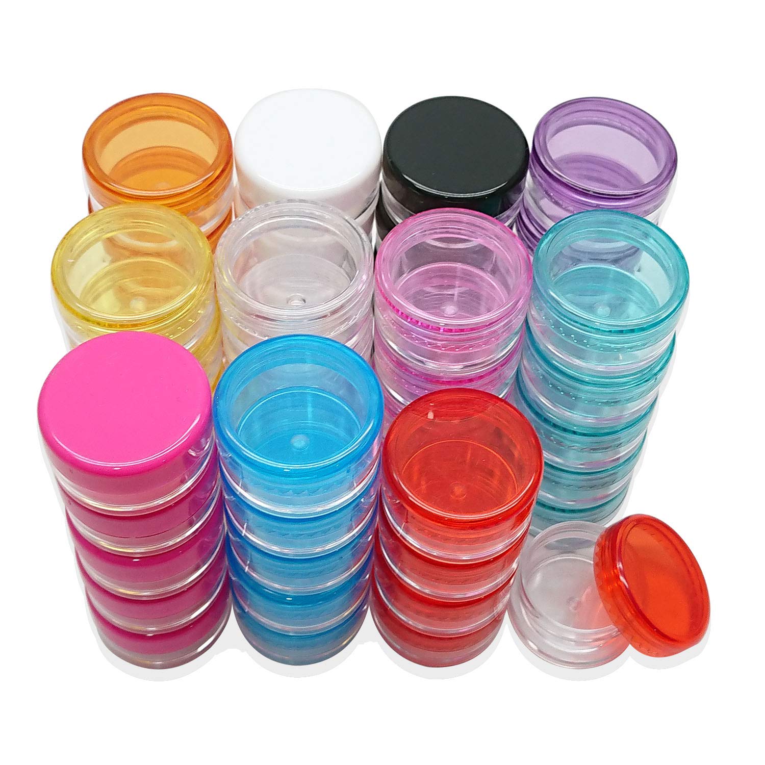 Goiio 5 Gram/ 5ML Plastic Pot Jars, Cosmetic Containers, Samples Container(11 colors, 55 Pcs)