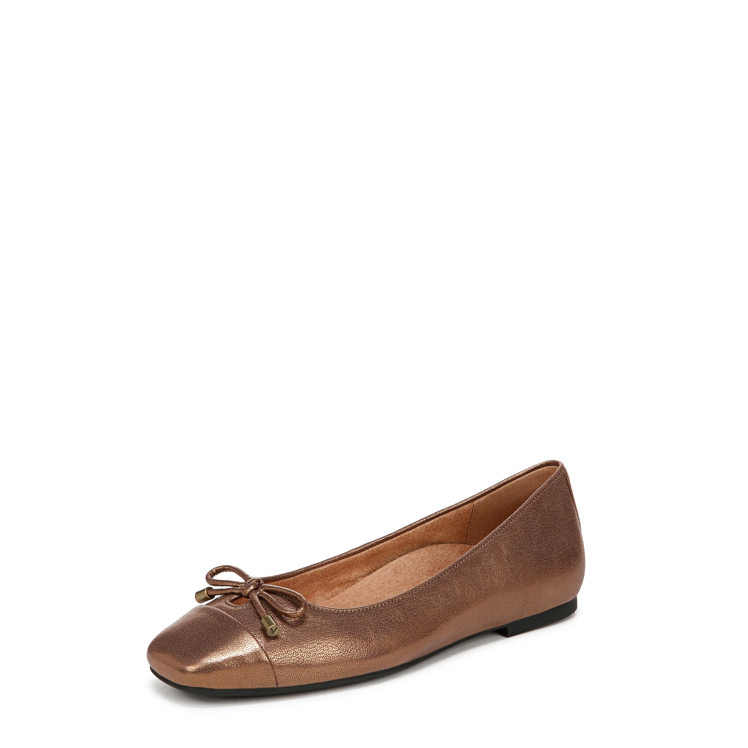 Vionic Women’s Klara Ballet Flat, Bronze Leather, 7.5 Wide