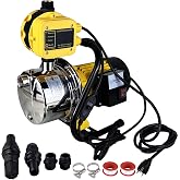 TDRSUPER 1 HP Shallow Well Jet Pump with Automatic Pump Control, Smart Pressure Switch System, Stainless Steel Water Pump for