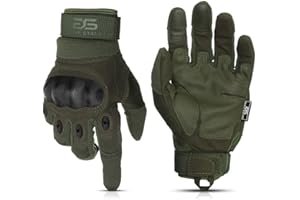 Glove Station The Combat Motorcycle Gloves - Tactical Gloves with Touchscreen for Outdoor Sports, BMX, Dirt Bike and Cycling - Combat Gloves for Airsoft, Paintball and Work - Green, XL Size
