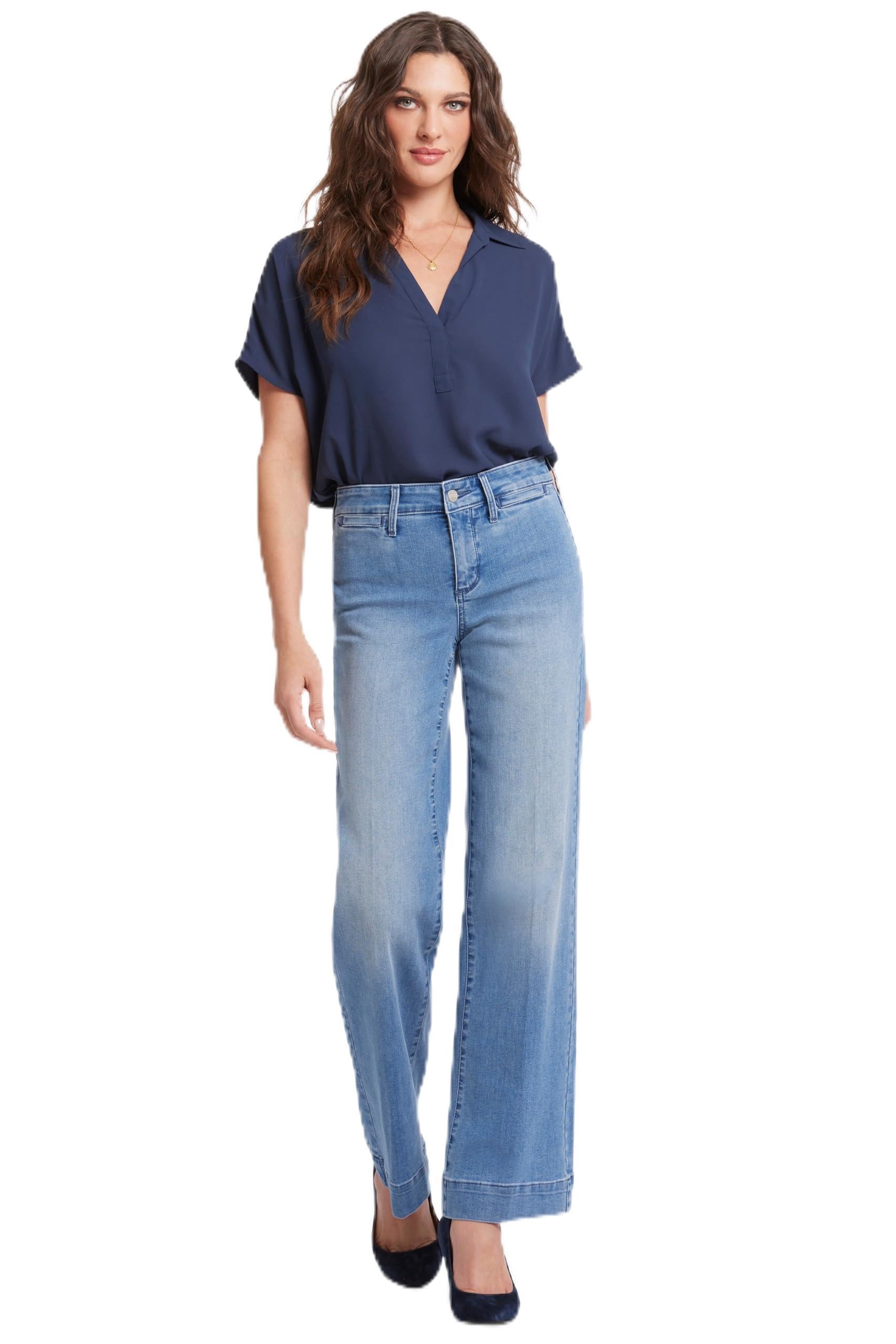 NYDJ Women’s Teresa Trouser Jeans, Blue, 14