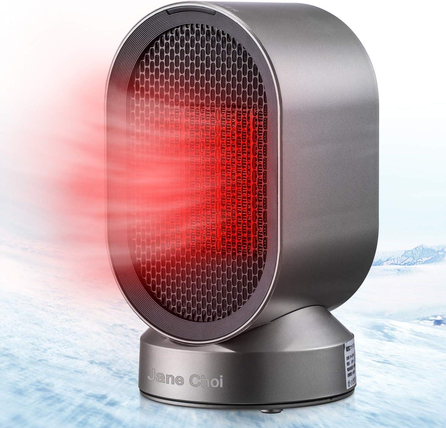 Jane Choi Fan Heater, Portable Mini Ceramic Fan Heater with Adjustable